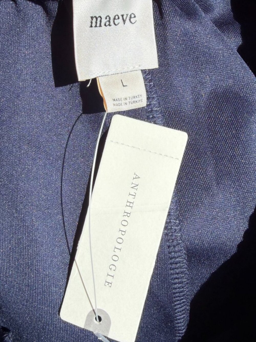 NWT Maeve The Brooklin Knit Navy Wide-Leg Pull-On Casual Pants Large - Picture 5 of 6